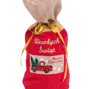 Woreczek prezentowy nr 1, świąteczny z mieszkanką pralinek alkoholowych 500g