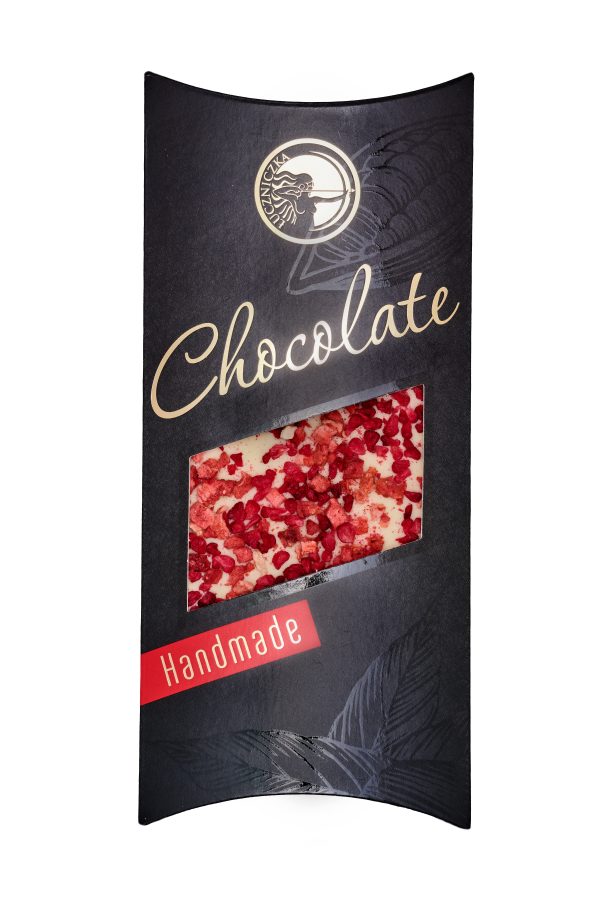 Czekolada biała z liofilizowanymi malinami i truskawkami 100g