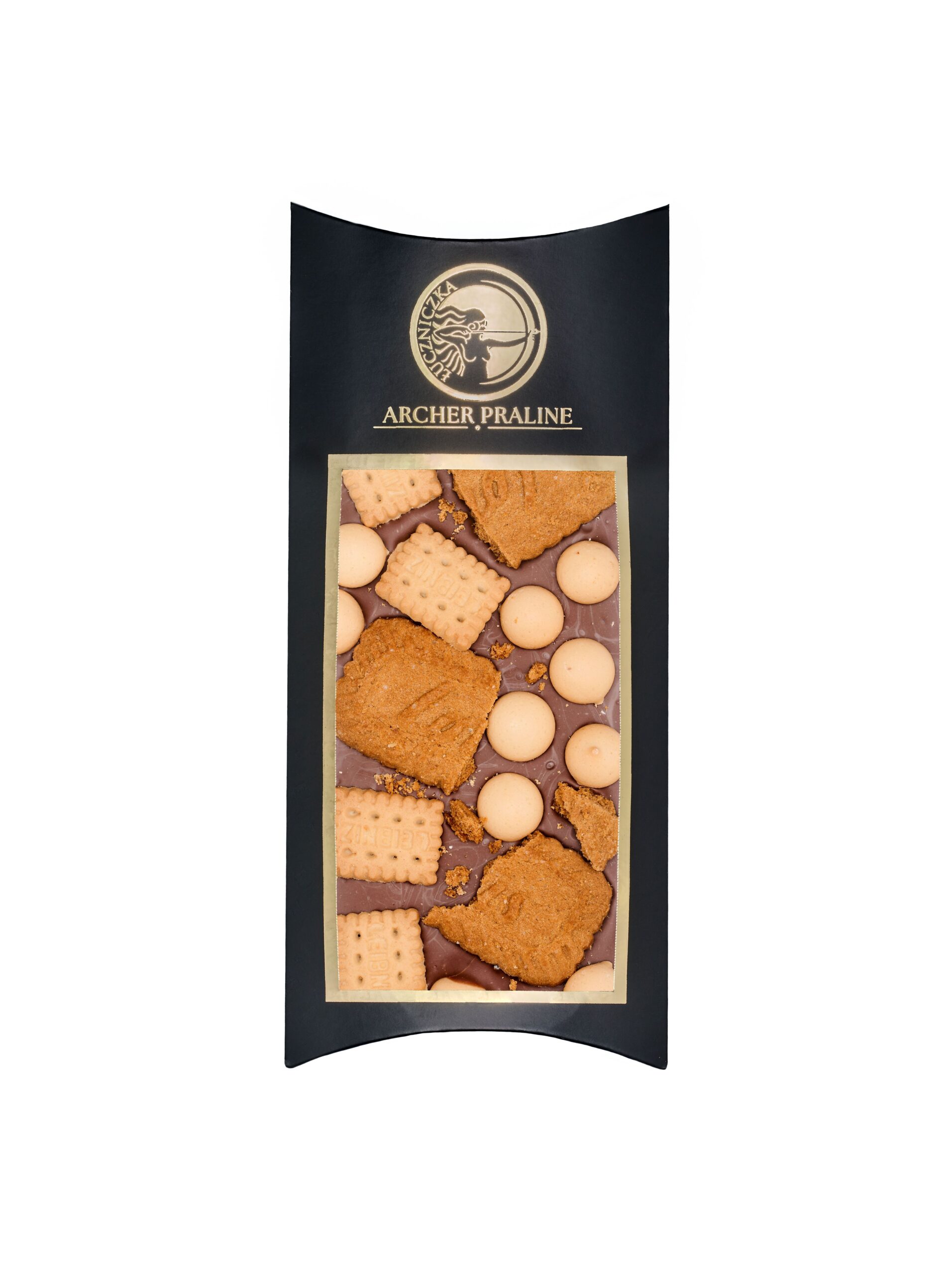 Czekolada mleczna z herbatnikami i mini biszkoptami 100 g - zdobiona ręcznie
