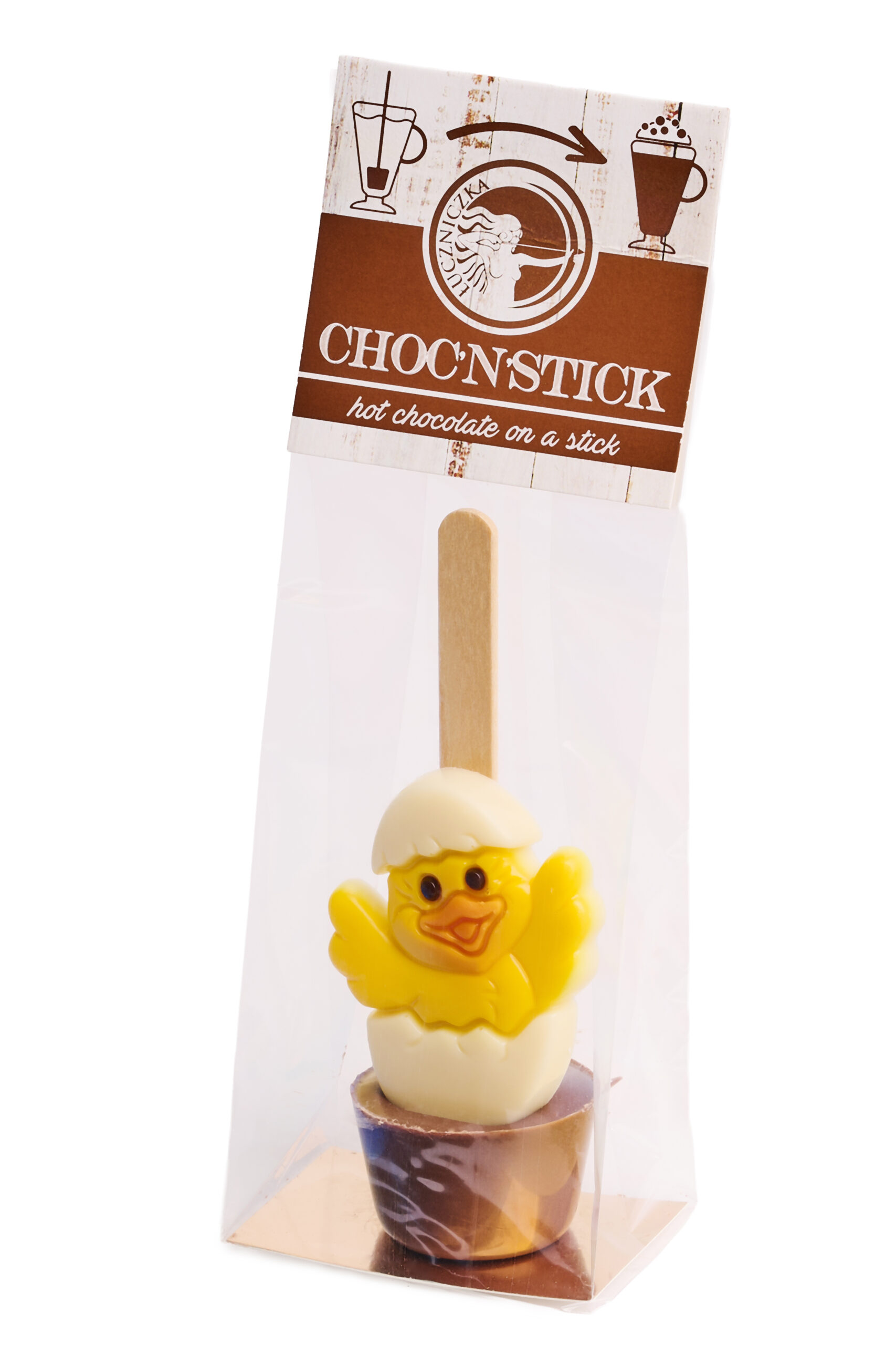 Czekolada mleczna na patyku z dodatkiem figurki kurczaczka 37 g - obrazek 2