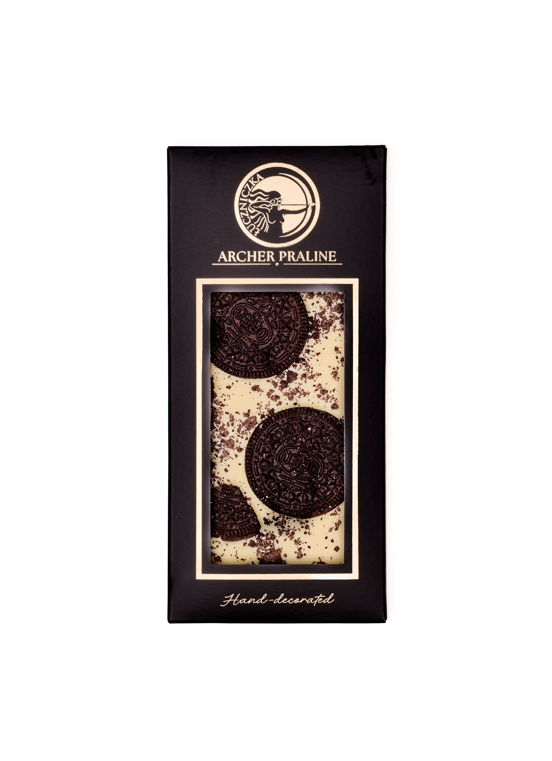 Czekolada biała z „OREO” 100 g - zdobiona ręcznie