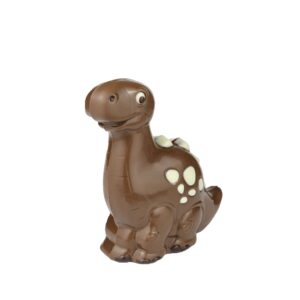 Figurka dinozaur z czekolady mlecznej ze zdobieniem z czekolady białej 100 g