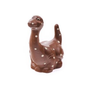 Figurka dinozaur z czekolady mlecznej ze zdobieniem z czekolady białej 300 g